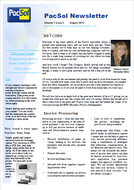 2013 PacSol Newsletter