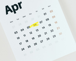 April 6th Calendar