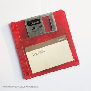 Red floppy disk